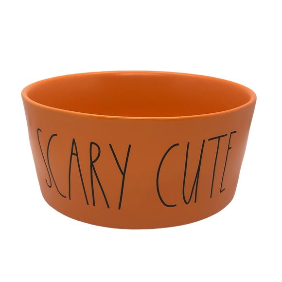 Rae Dunn Other - Rae Dunn Orange SCARY CUTE Black LL Halloween XL Ceramic Pet Candy Bowl NEW